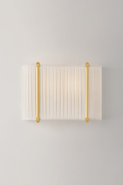 Hudson Valley Cornell 12" 2-Light Wall Sconce in Aged Brass, room setting 1