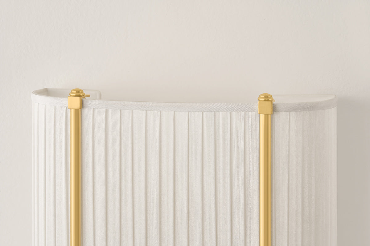 Hudson Valley Cornell 12" 2-Light Wall Sconce in Aged Brass, room setting 2