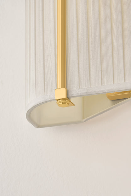 Hudson Valley Cornell 12" 2-Light Wall Sconce in Aged Brass, room setting 3