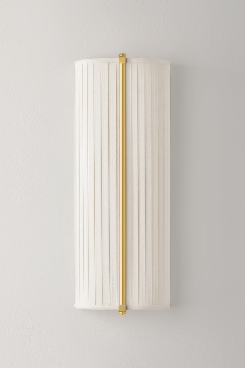 Hudson Valley Cornell 6.5" 2-Light Wall Sconce in Aged Brass, room setting 1