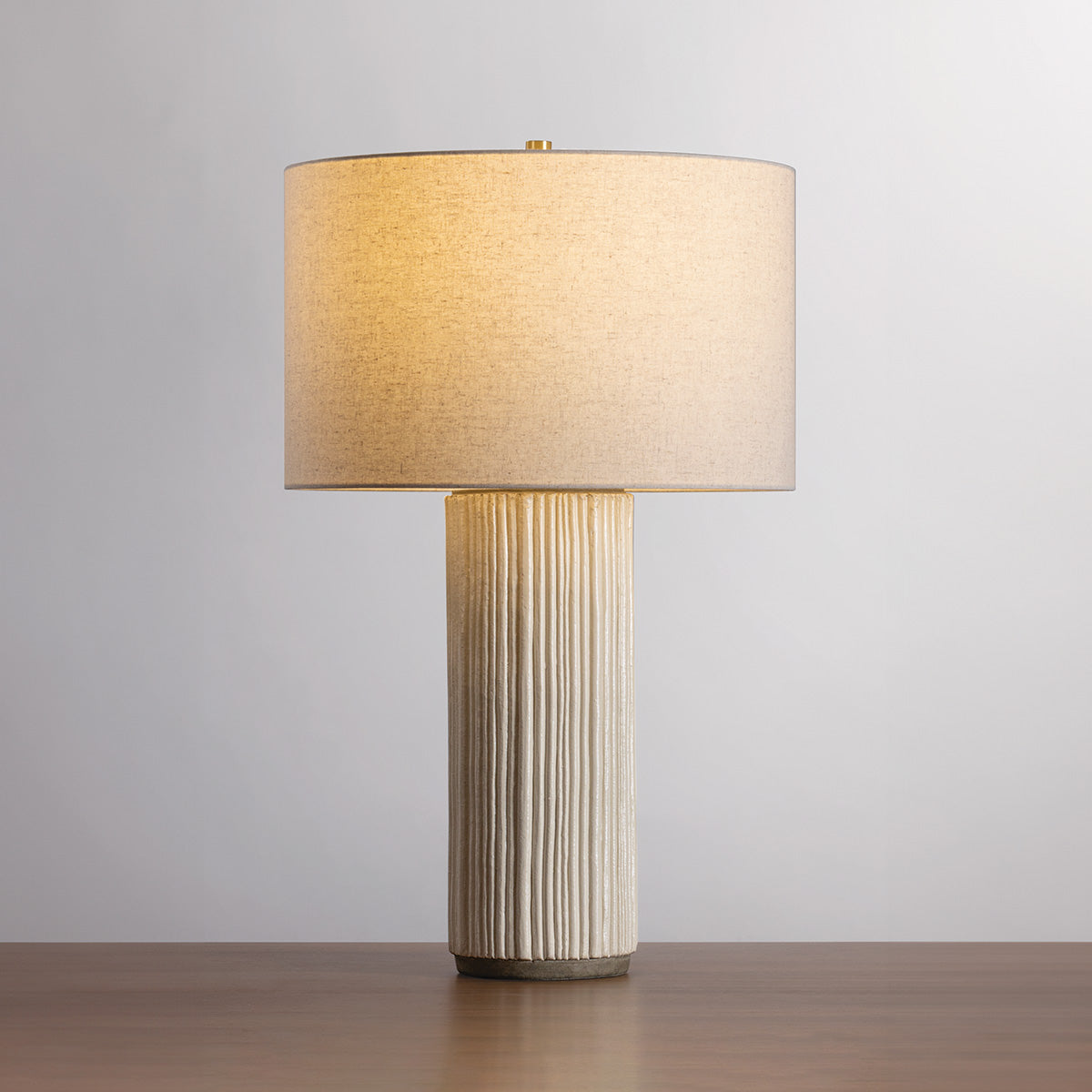 Hudson Valley Crestwood Table Lamp in Aged Brass / Ceramic Fluted Ivory, alternate view 1