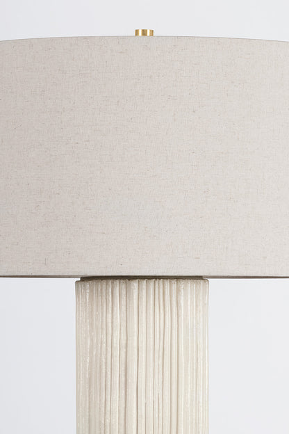 Hudson Valley Crestwood Table Lamp in Aged Brass / Ceramic Fluted Ivory, room setting 1