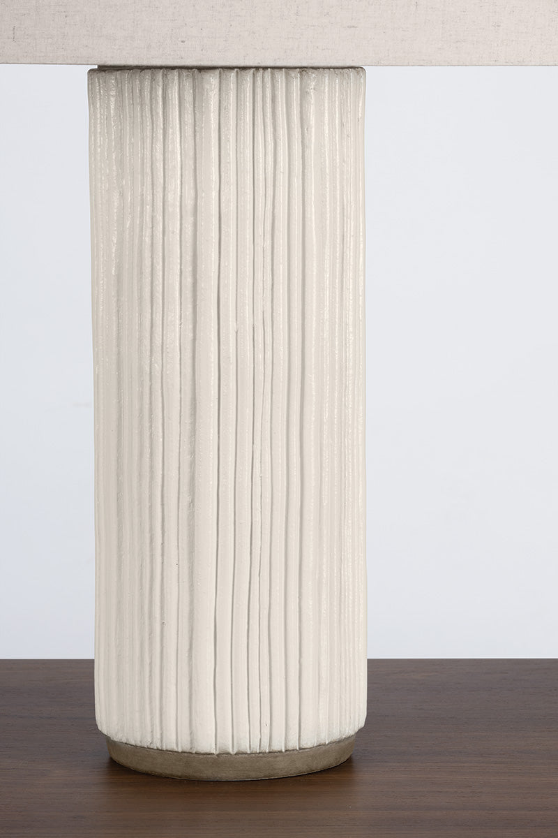 Hudson Valley Crestwood Table Lamp in Aged Brass / Ceramic Fluted Ivory, room setting 2