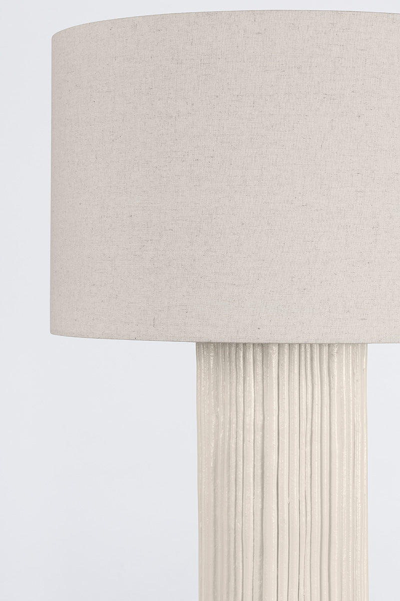 Hudson Valley Crestwood Table Lamp in Aged Brass / Ceramic Fluted Ivory, room setting 3