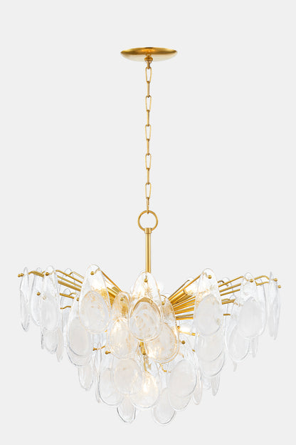 Hudson Valley Darcia 15-Light Chandelier Aged Brass detail view 3