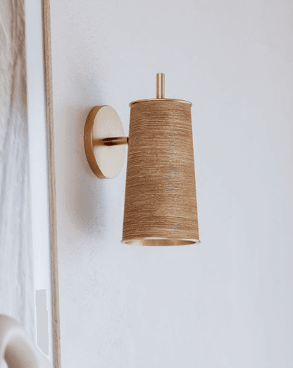 Hudson Valley Delran Wall Sconce, 1-Light, Aged Brass, Natural Rattan Shade, 9.75"H (9110-AGB ACJY6)
