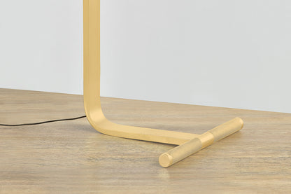 Hudson Valley Deptford Floor Lamp in Aged Brass, room setting 1