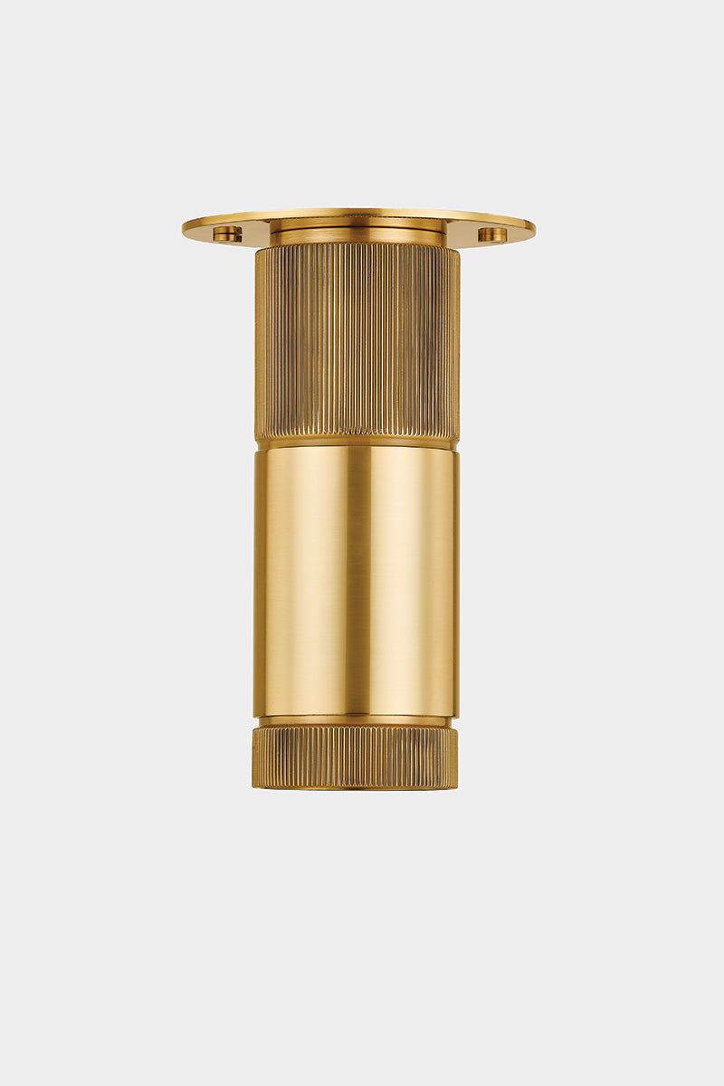 Hudson Valley Dighton Flush Mount in Aged Brass, room setting 1