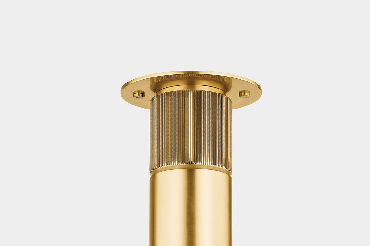 Hudson Valley Dighton Flush Mount in Aged Brass, room setting 2