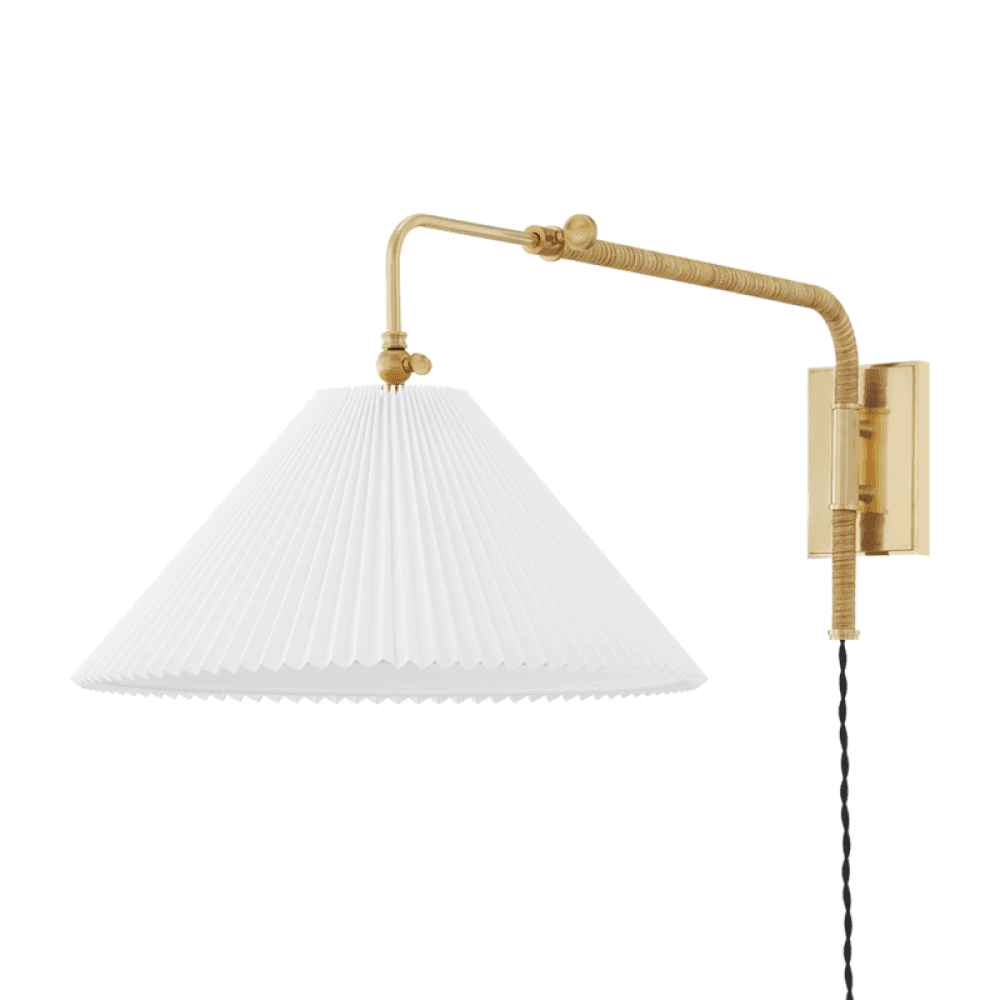 Hudson Valley Dorset Wall Sconce With Plug Brass
