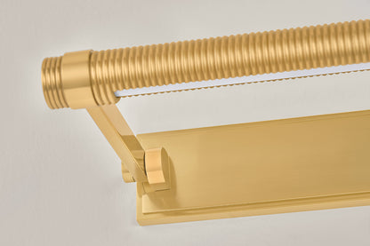 Hudson Valley Duell 18" Picture Light in Aged Brass, room setting 5