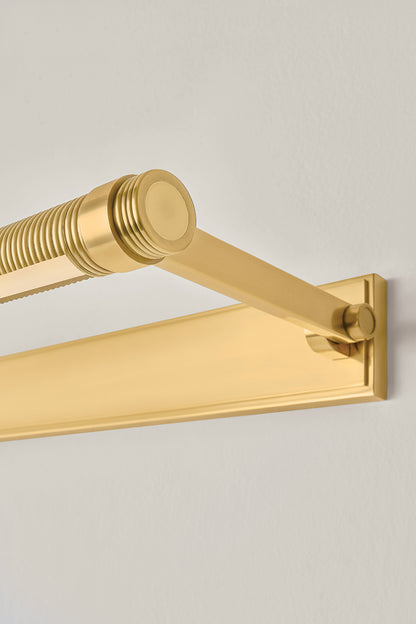 Hudson Valley Duell 24" Picture Light in Aged Brass, room setting 5