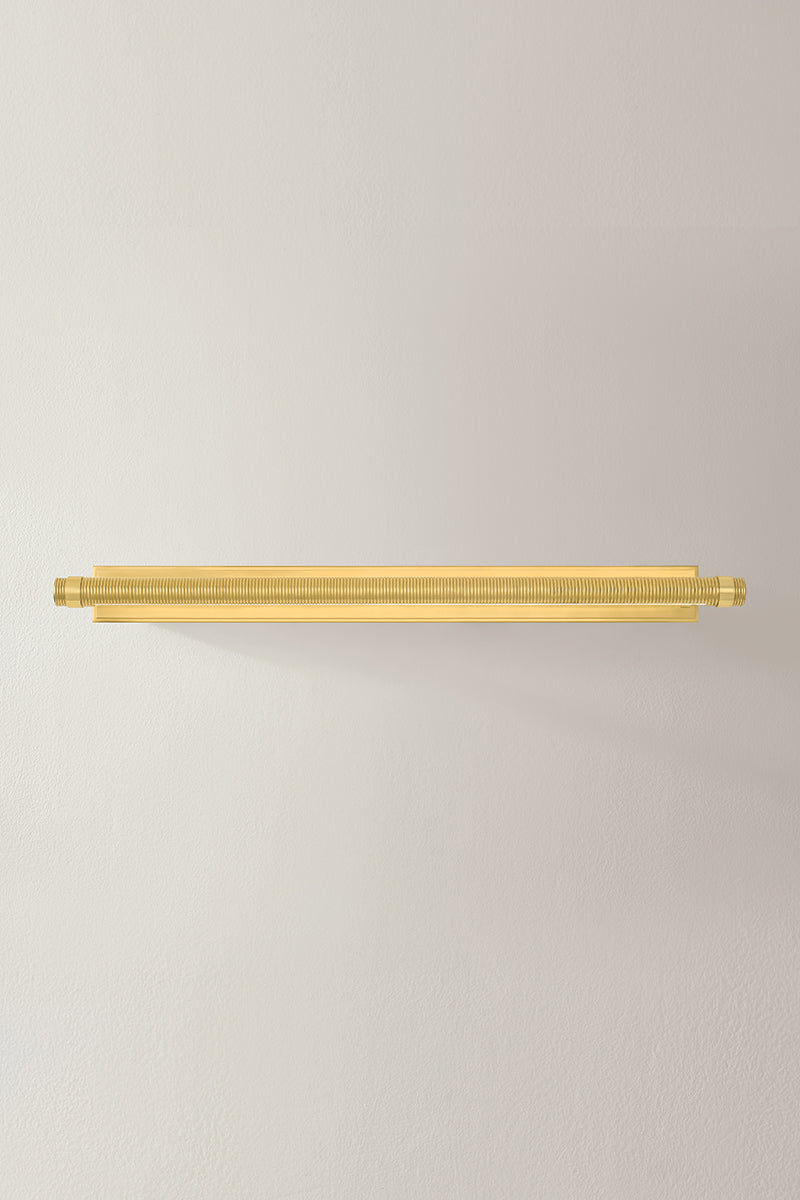 Hudson Valley Duell 30" Picture Light in Aged Brass, room setting 4