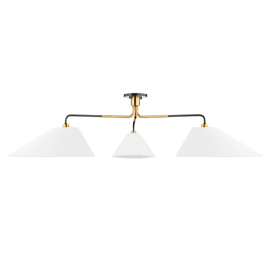 Hudson Valley Duo 3-Light Semi-Flush Mount Aged Old Bronze
