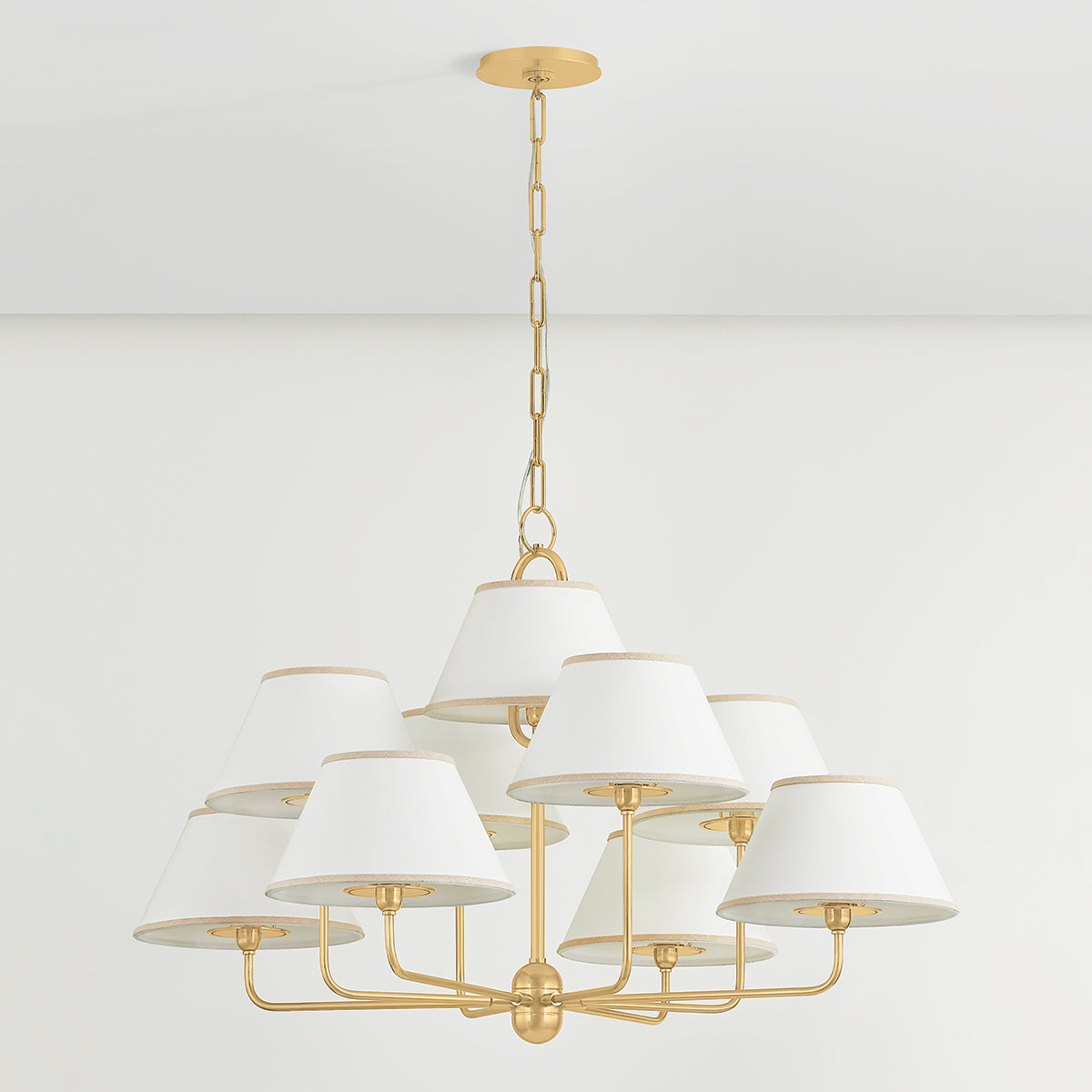 Hudson Valley Durland 9-Light Chandelier in Aged Brass, alternate view 1