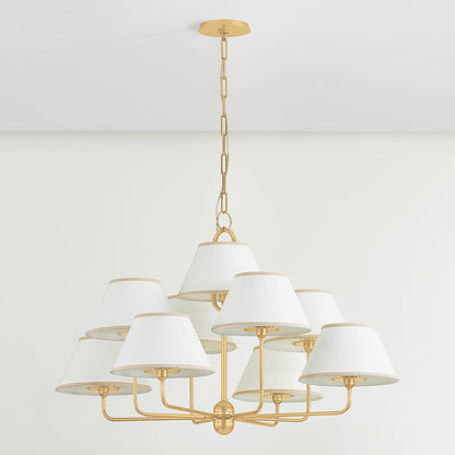 Hudson Valley Durland 9-Light Chandelier in Aged Brass, alternate view 1