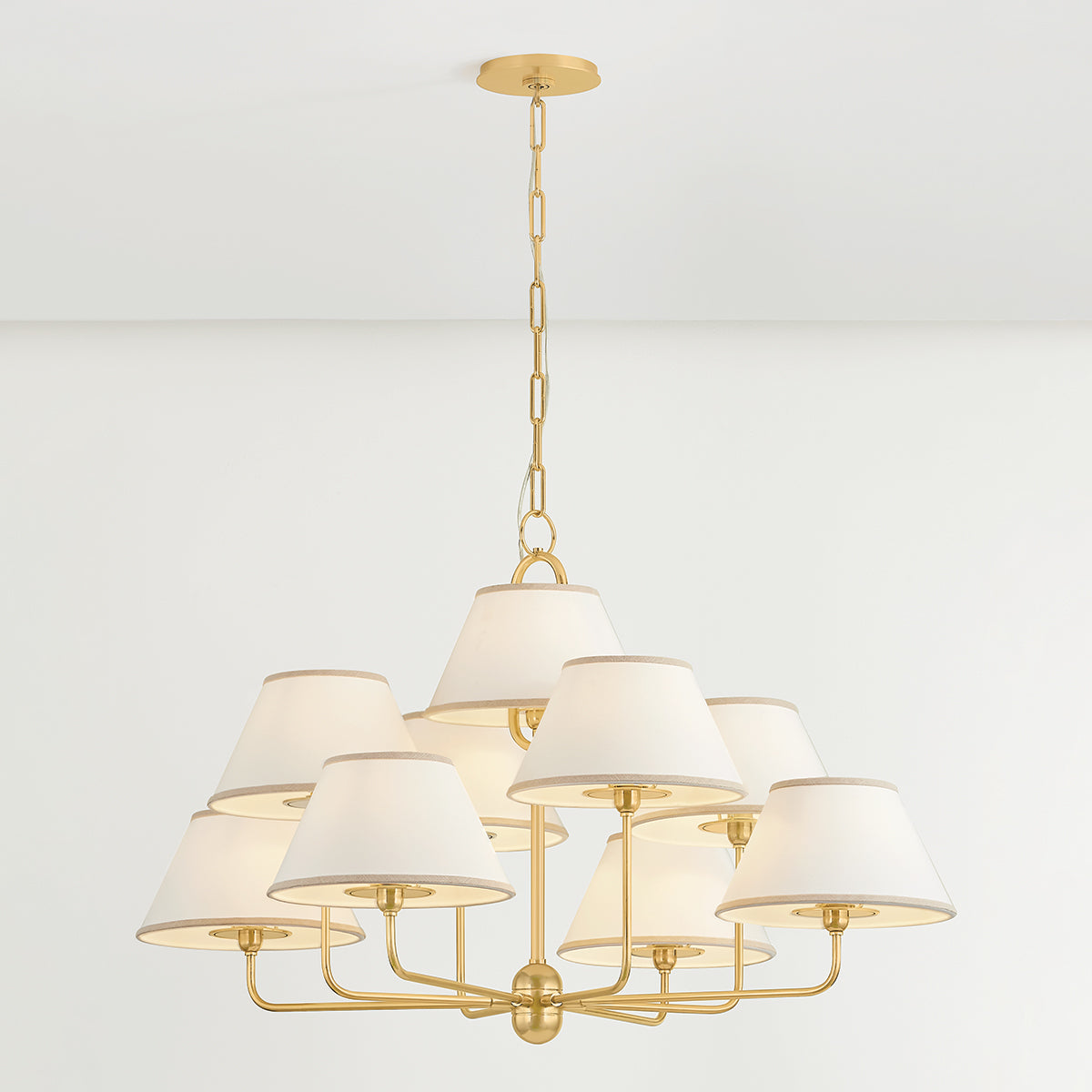 Hudson Valley Durland 9-Light Chandelier in Aged Brass, alternate view 2