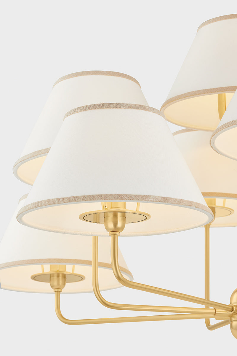Hudson Valley Durland 9-Light Chandelier in Aged Brass, room setting 3