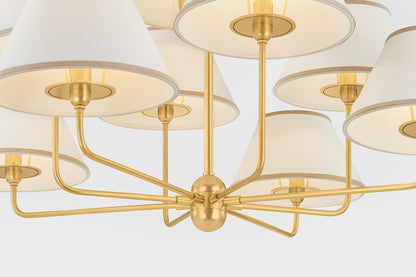 Hudson Valley Durland 9-Light Chandelier in Aged Brass, room setting 4