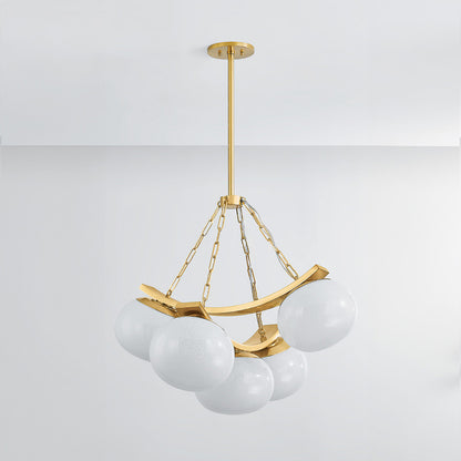 Hudson Valley Duxbury 5-Light Chandelier in Aged Brass, alternate view 1