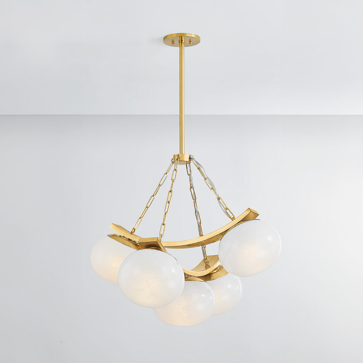 Hudson Valley Duxbury 5-Light Chandelier in Aged Brass, alternate view 2
