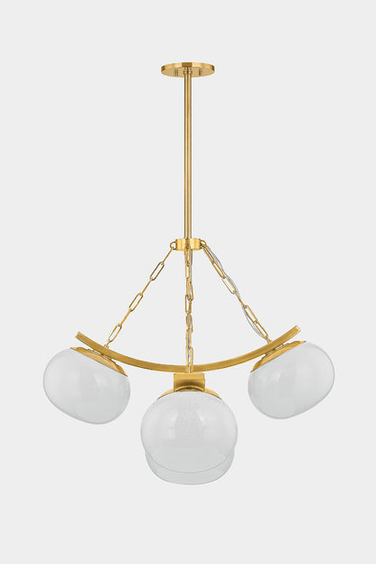 Hudson Valley Duxbury 5-Light Chandelier in Aged Brass, room setting 1