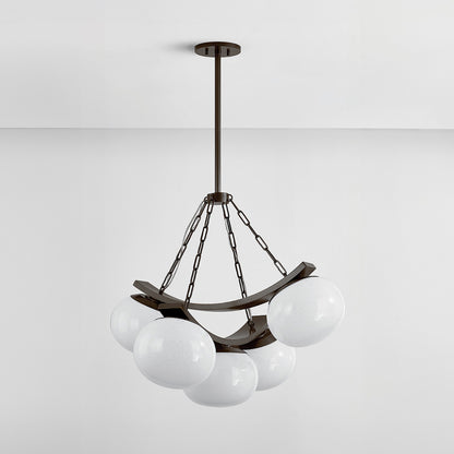 Hudson Valley Duxbury 5-Light Chandelier in Distressed Bronze, alternate view 1