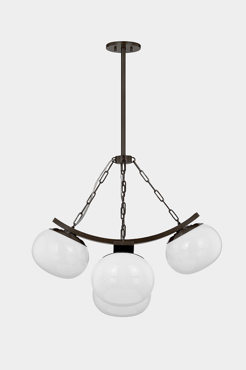 Hudson Valley Duxbury 5-Light Chandelier in Distressed Bronze, room setting 1