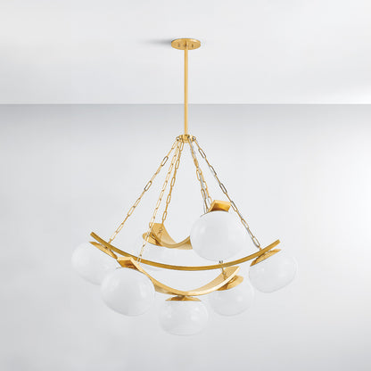 Hudson Valley Duxbury 7-Light Chandelier Aged Brass detail view 1