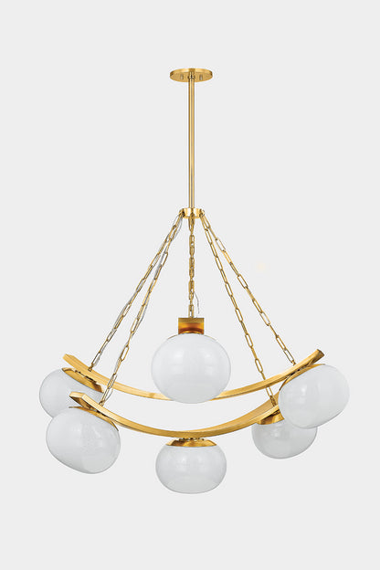 Hudson Valley Duxbury 7-Light Chandelier Aged Brass detail view 3