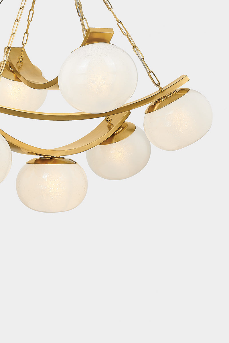 Hudson Valley Duxbury 7-Light Chandelier Aged Brass detail view 4
