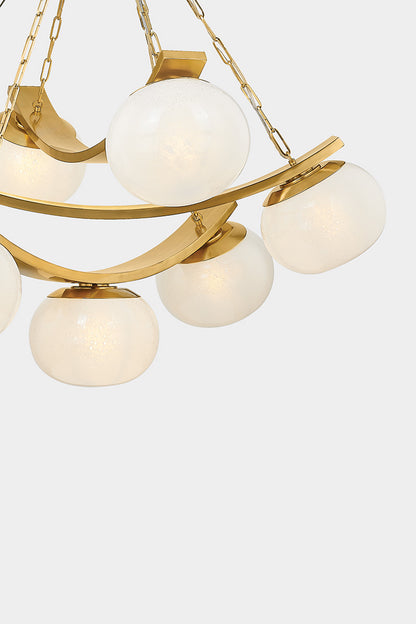 Hudson Valley Duxbury 7-Light Chandelier Aged Brass detail view 4