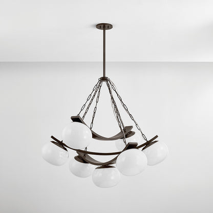 Hudson Valley Duxbury 7-Light Chandelier Distressed Bronze detail view 1