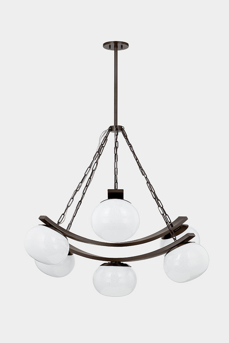 Hudson Valley Duxbury 7-Light Chandelier Distressed Bronze detail view 3