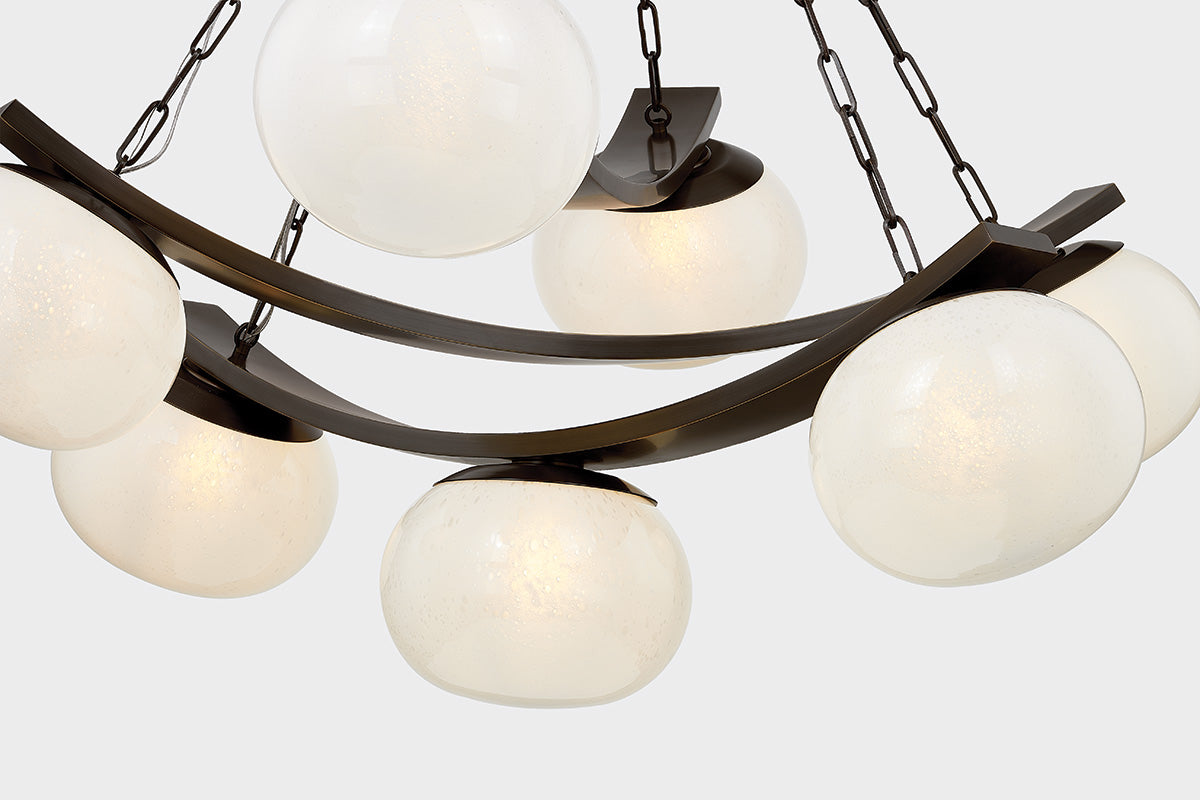 Hudson Valley Duxbury 7-Light Chandelier Distressed Bronze detail view 4