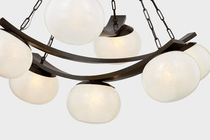 Hudson Valley Duxbury 7-Light Chandelier Distressed Bronze detail view 4
