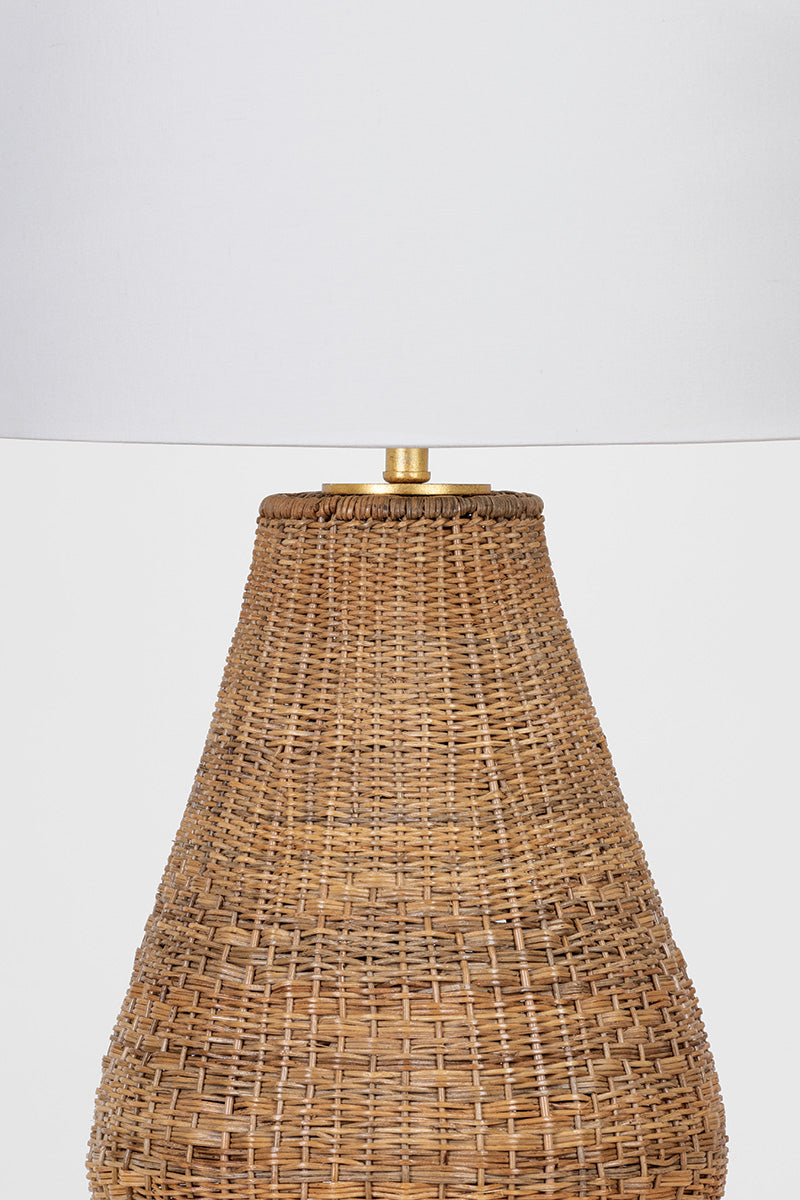 Hudson Valley Eastbridge Table Lamp in Vintage Gold Leaf, room setting 1