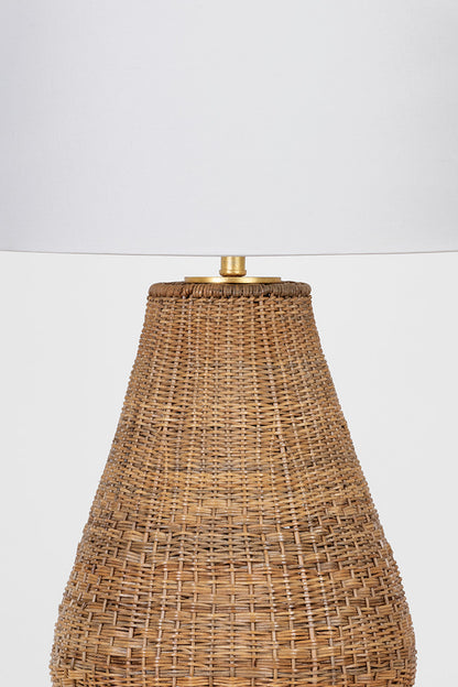 Hudson Valley Eastbridge Table Lamp in Vintage Gold Leaf, room setting 1