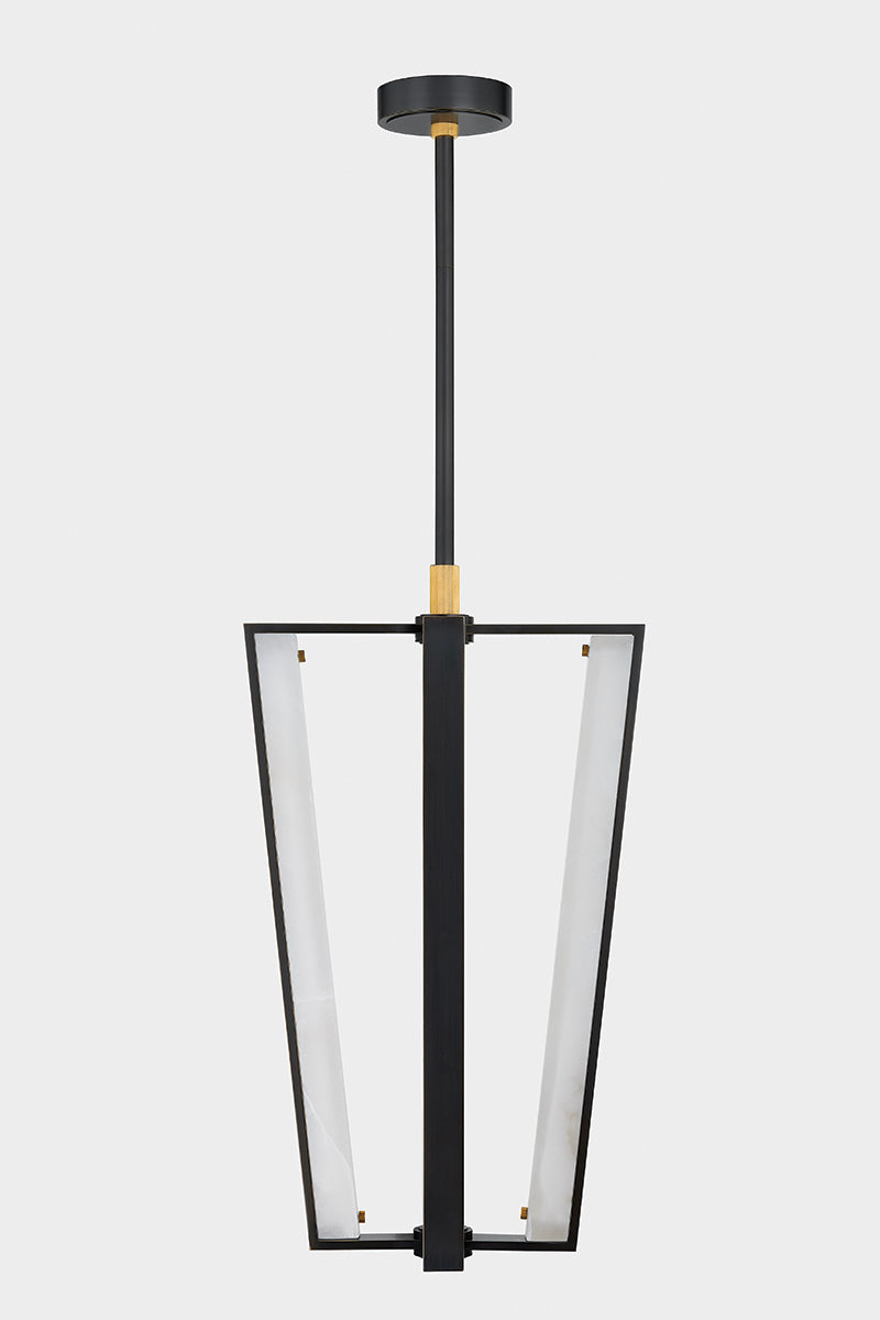 Hudson Valley Edgemere 4-Light Pendant in Aged Brass, room setting 1