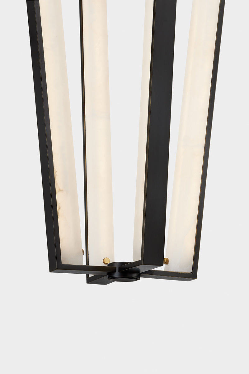 Hudson Valley Edgemere 4-Light Pendant in Aged Brass, room setting 2