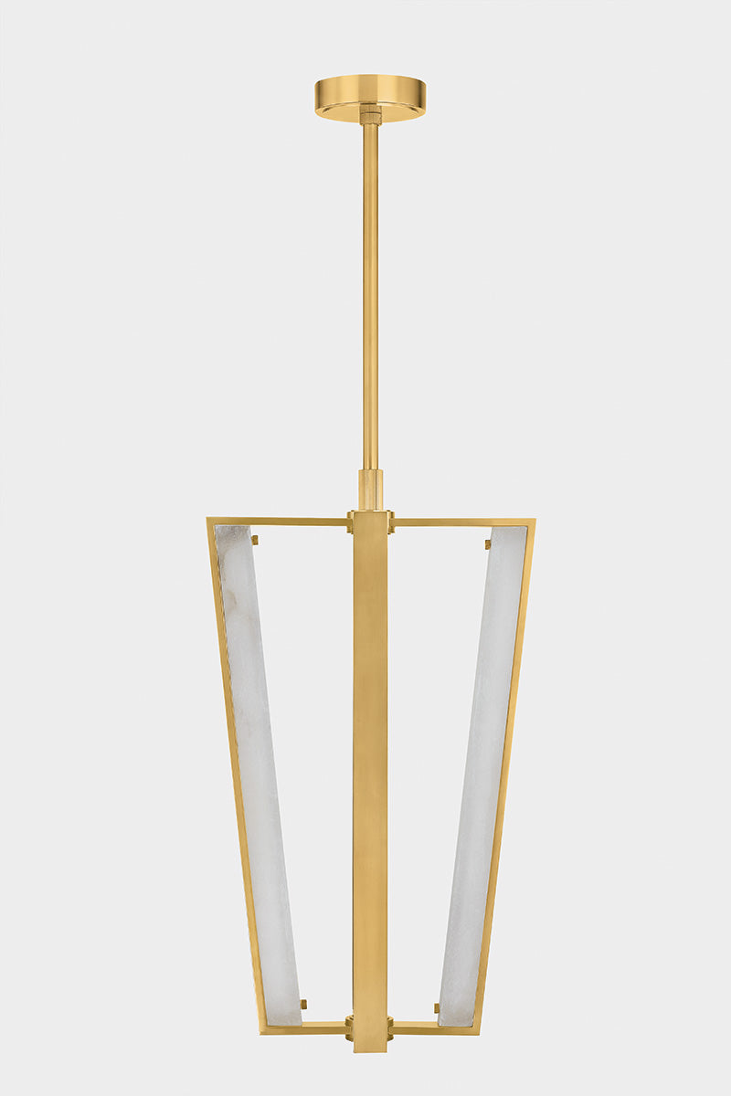 Hudson Valley Edgemere 4-Light Pendant in Aged Brass, room setting 3