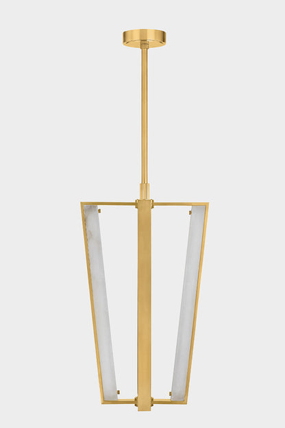 Hudson Valley Edgemere 4-Light Pendant in Aged Brass, room setting 3