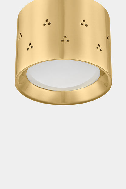 Hudson Valley Edisto Flush Mount in Aged Brass, room setting 2