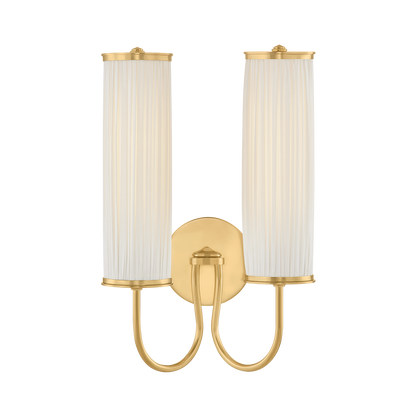 Hudson Valley Elaine 2-Light Wall Sconce Aged Brass