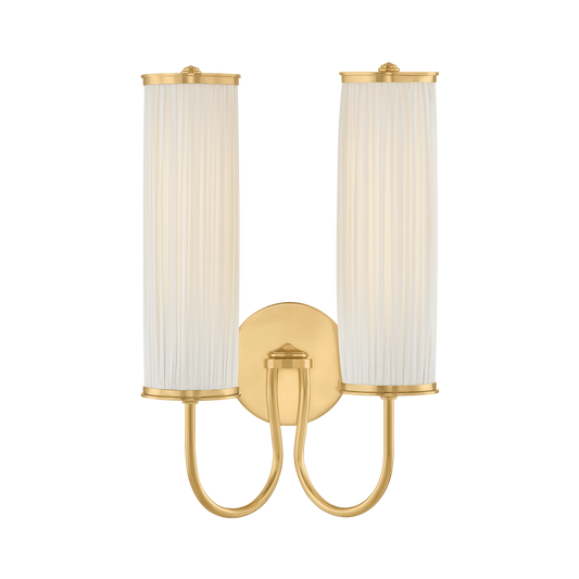Hudson Valley Elaine 2-Light Wall Sconce Aged Brass