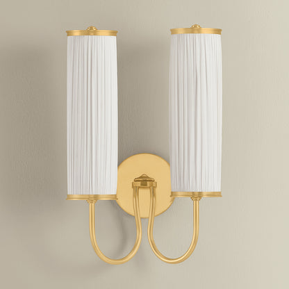 Hudson Valley Elaine 2-Light Wall Sconce in Aged Brass, alternate view 1
