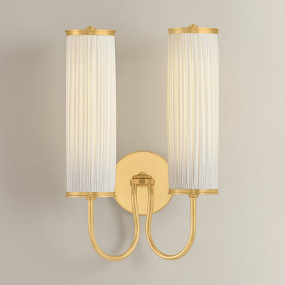 Hudson Valley Elaine 2-Light Wall Sconce in Aged Brass, alternate view 2