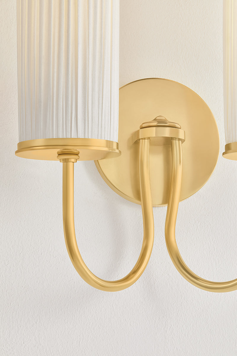 Hudson Valley Elaine 2-Light Wall Sconce in Aged Brass, room setting 3