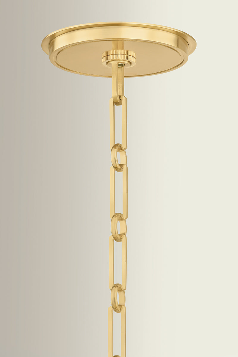 Hudson Valley Ellsworth 22" Lantern in Aged Brass, room setting 1