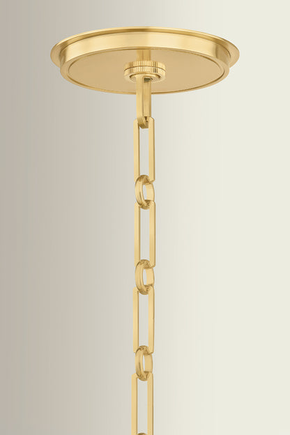 Hudson Valley Ellsworth 22" Lantern in Aged Brass, room setting 1